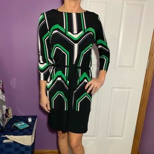 Black dress with Green designs